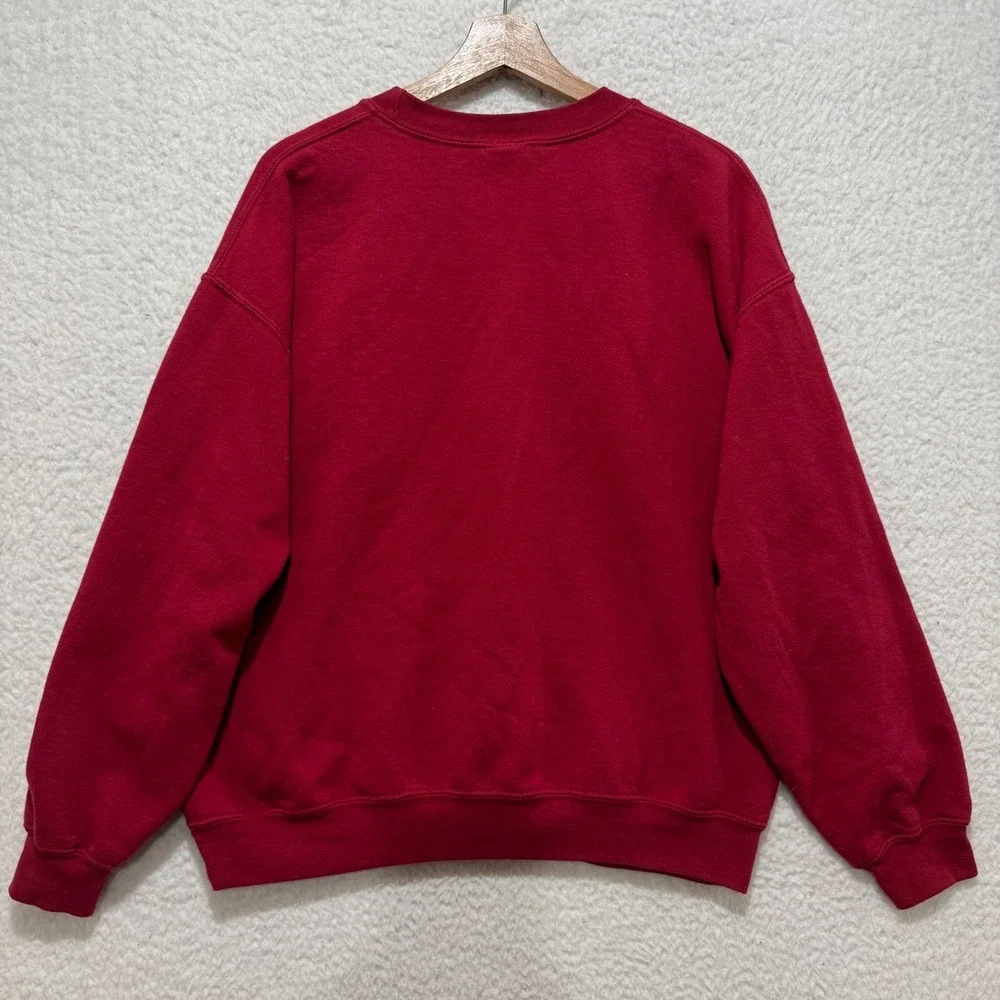 Vintage 90s Stanford University Mens‎ L Red Sweater Pullover Campus Colors Logo